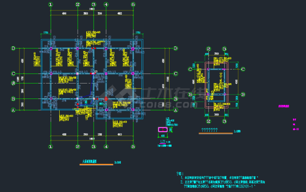 某2层框架管理用房结构设计图（计算书）-图一
