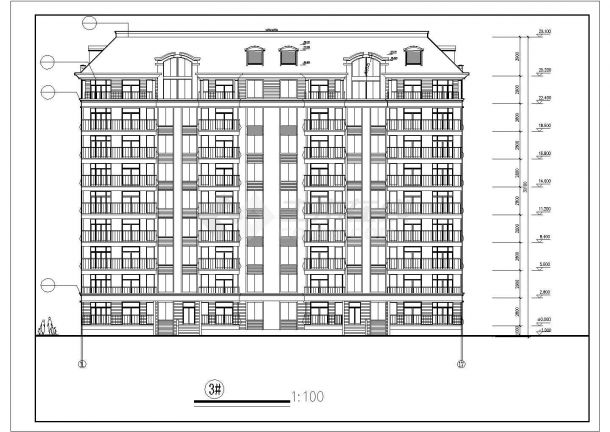 某地九层小区综合公寓住宅建筑设计图-图一
