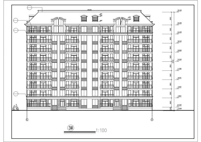 某地九层小区综合公寓住宅建筑设计图_图1