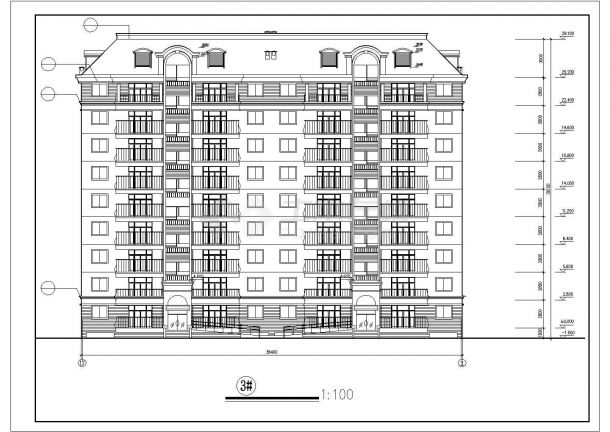 某地九层小区综合公寓住宅建筑设计图-图二