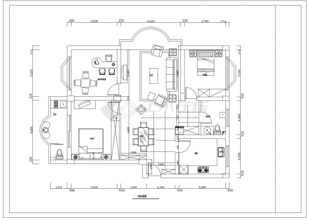 某市二层框架结构别墅装修CAD设计施工图-图一