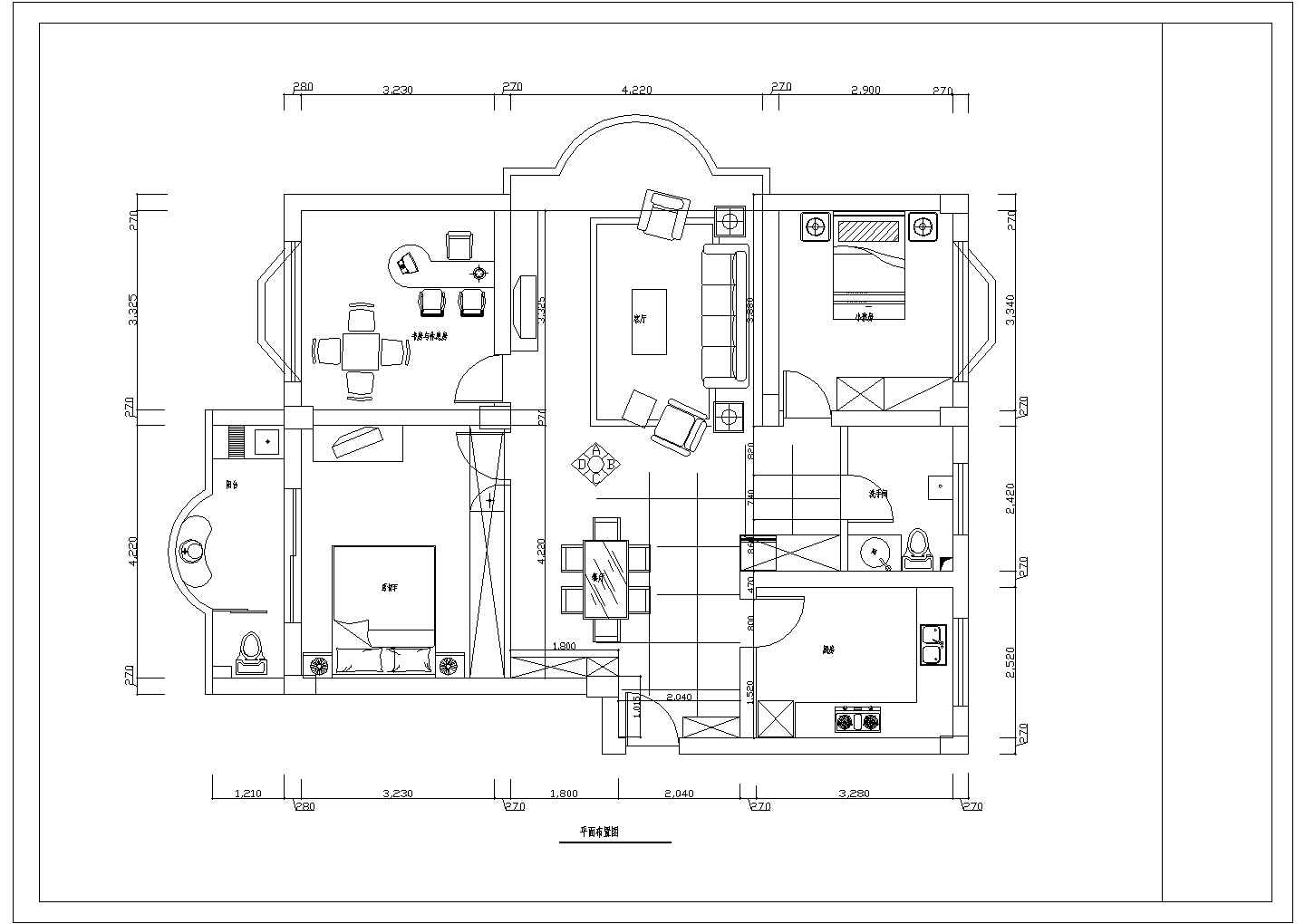 某市二层框架结构别墅装修CAD设计施工图