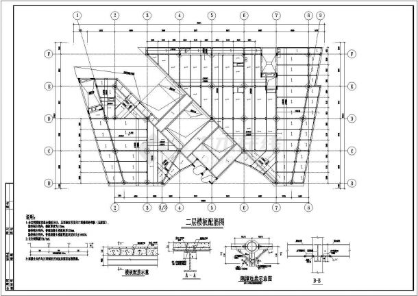 某三层钢框架商场结构设计施工图（钢管柱）-图一