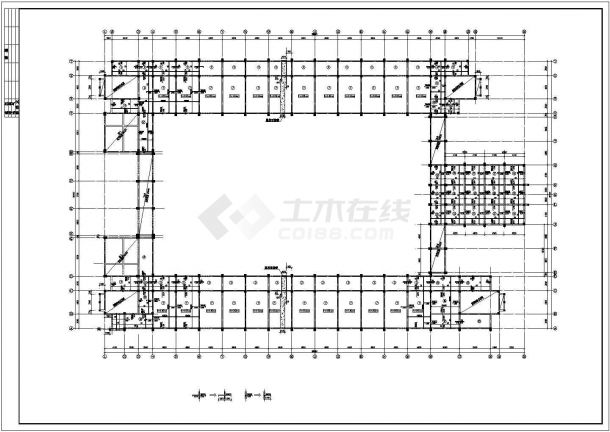 某地三层框架结构教学楼设计施工图-图二