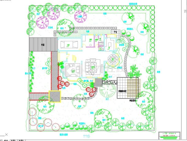 别墅私家花园设计图纸   CAD-图一