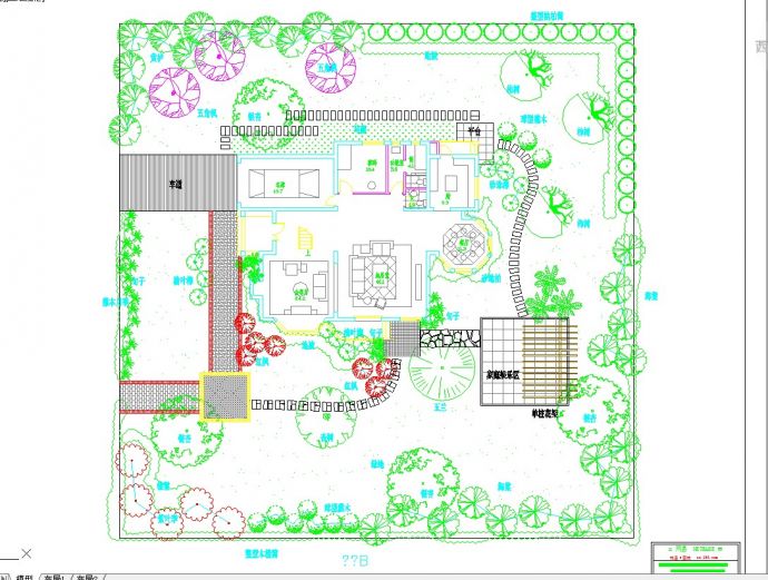 别墅私家花园设计图纸   CAD_图1