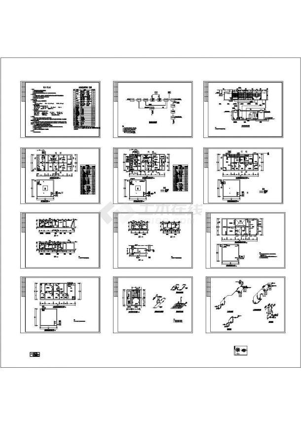 水解酸化-接触氧化工艺全套CAD图纸-图一