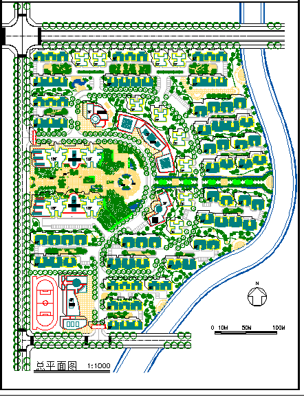 某多层居住小区建筑完整规划设计图纸_图1