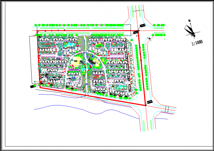 某地区小区规划及景观cad施工图纸_图1