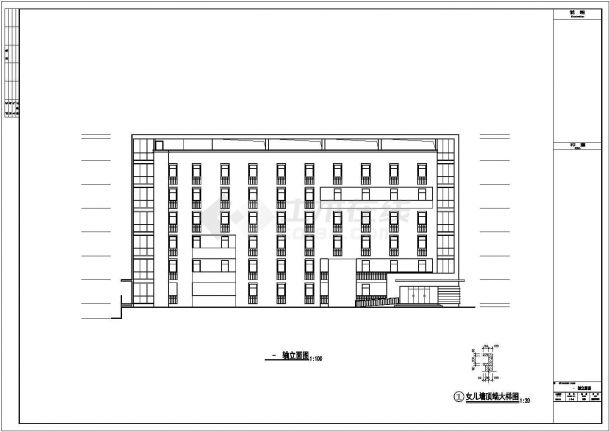 [重庆]某星光学校六层学生宿舍建筑初步设计CAD施工图-图一