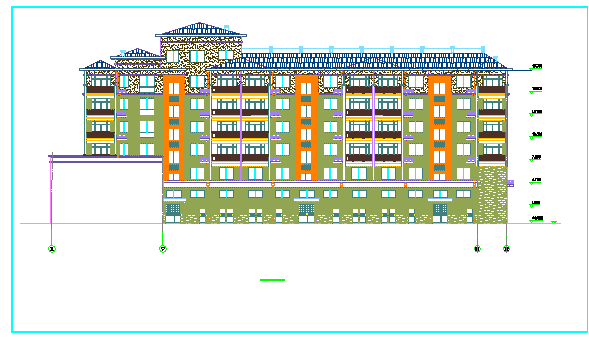 某地多层坡屋顶住宅施工cad设计图_图1