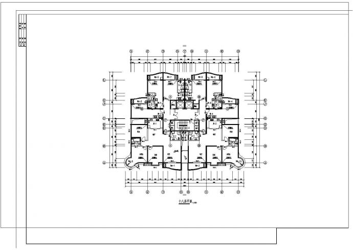 某地大型高层住宅建筑施工cad设计图_图1
