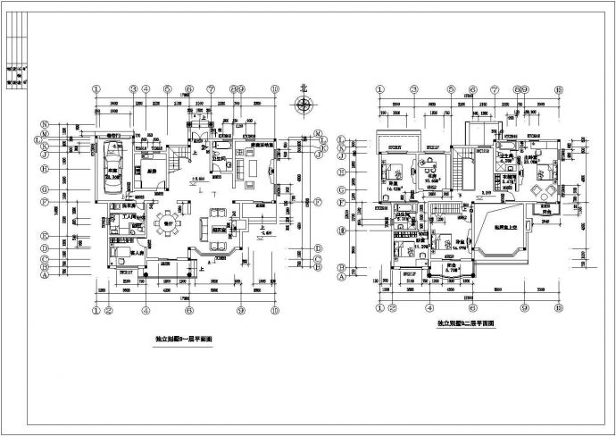 某独立别墅建筑设计施工CAD图纸_图1