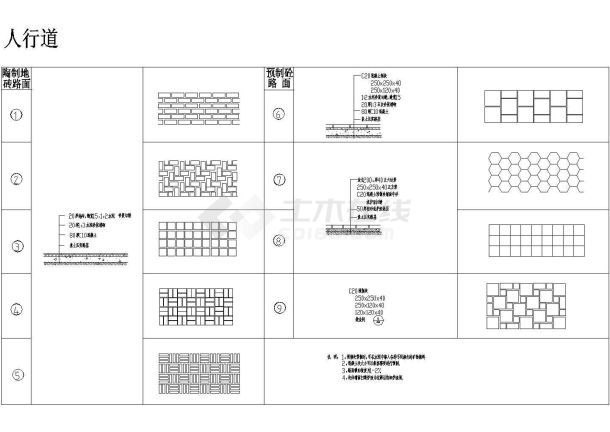 人行道详图平面图CAD套图-图一
