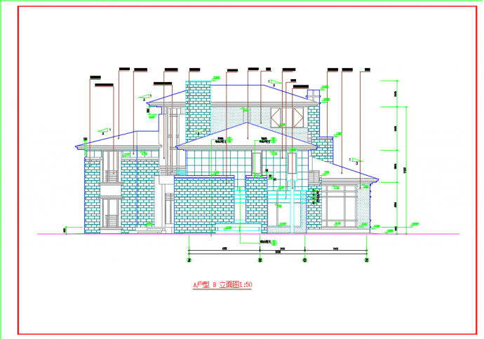 某坡地三层别墅建筑设计方案图纸带效果图_图1