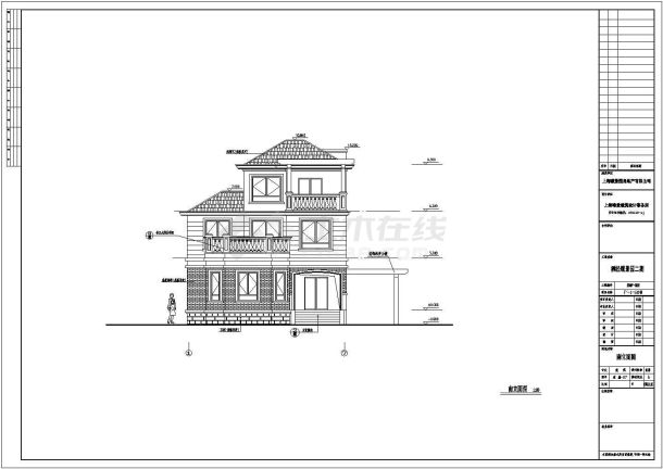 某面积401.35平米别墅建筑设计图（含效果图)-图二