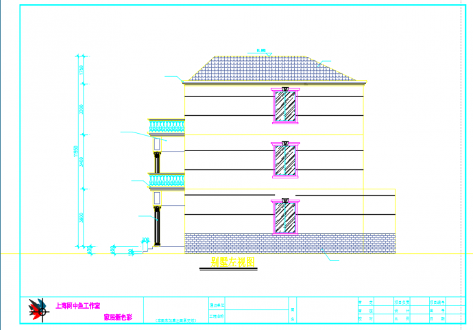 某地新色彩别墅建筑设计施工图含效果图_图1