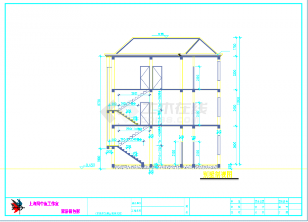 某地新色彩别墅建筑设计施工图含效果图-图二