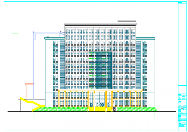 某知名大学院系高层办公楼建筑CAD施工图纸-图一