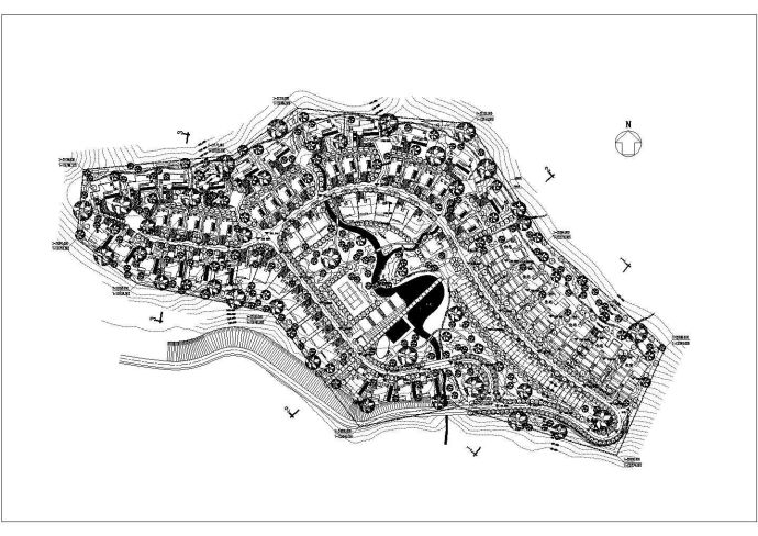 某别墅区规划总平面设计施工CAD图_图1