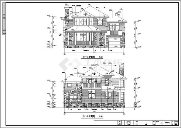 某别墅群建筑设计CAD施工图（8套）-图二