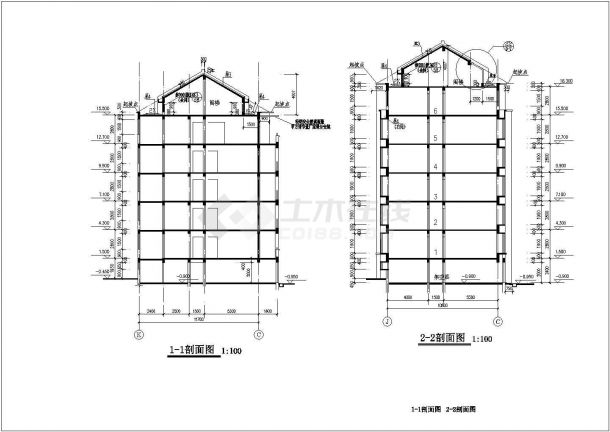 某地6层住宅楼建筑设计CAD施工图-图二