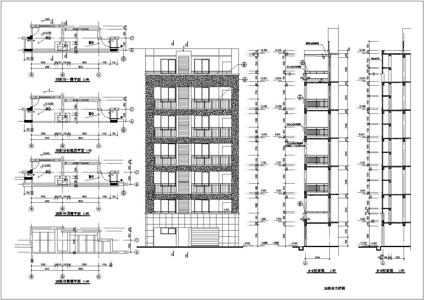某地6层住宅楼建筑设计CAD施工图