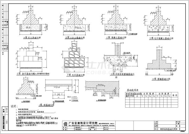 某地设计院基础结构设计构造大样图-图一