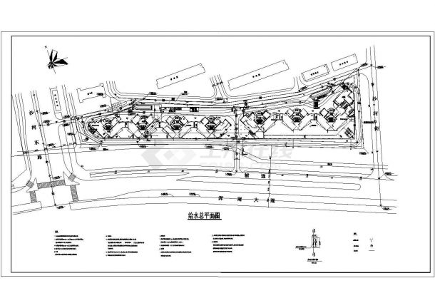 某海湾花园（总建筑面积175165.07平方米）景观园林环境设计cad施工图（含技术经济指标）-图二