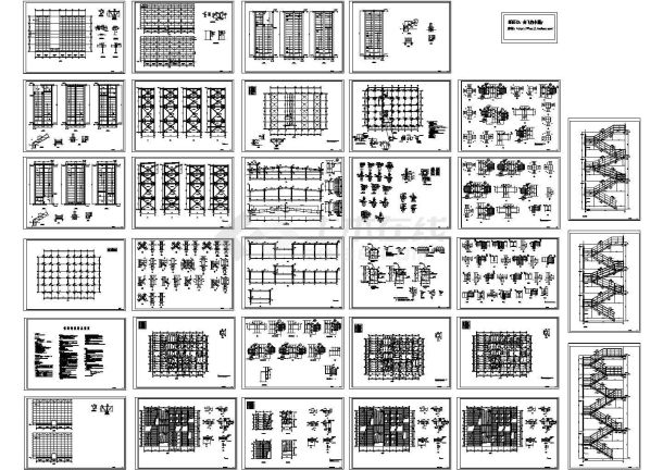 【江苏】某厂房41.2x29.2m 4层钢结构设计施工CAD全图-图一