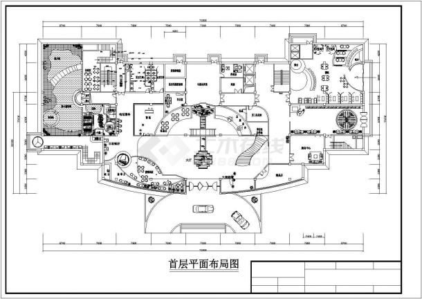 某地区酒店建筑平面设计施工详情图-图二
