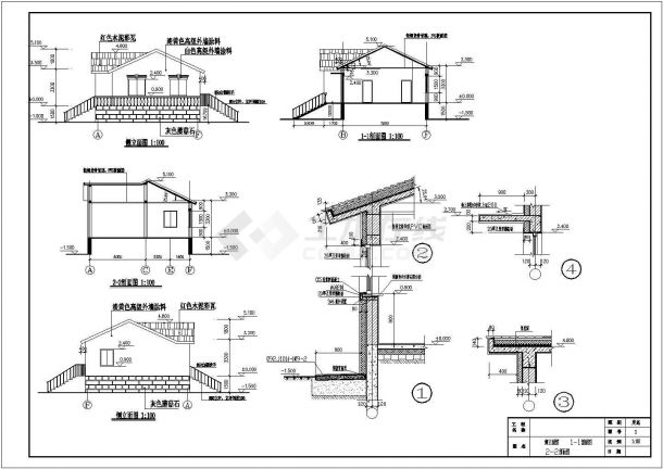 某单层平房建筑设计CAD施工图纸-图二