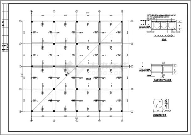某现浇混凝土空心楼盖结构设计施工图-图二