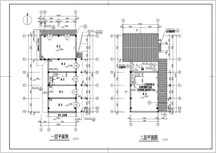 某二层仿古民居建筑设计CAD施工图_图1