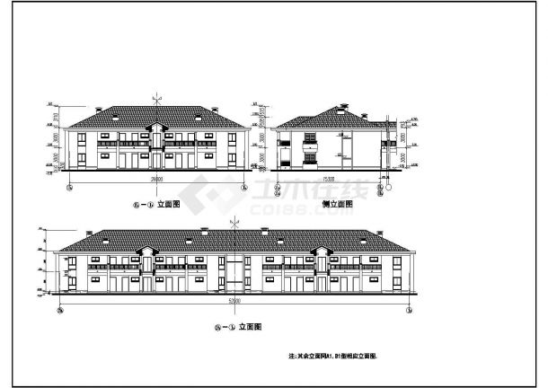 某地区酒店式公寓建筑cad施工图-图一