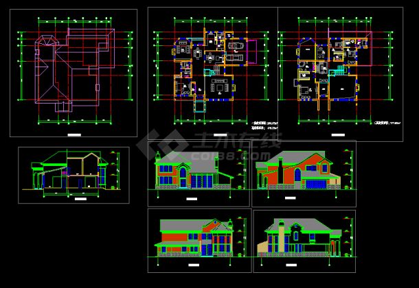 比较实用的别墅建筑cad施工图（共8张） -图一