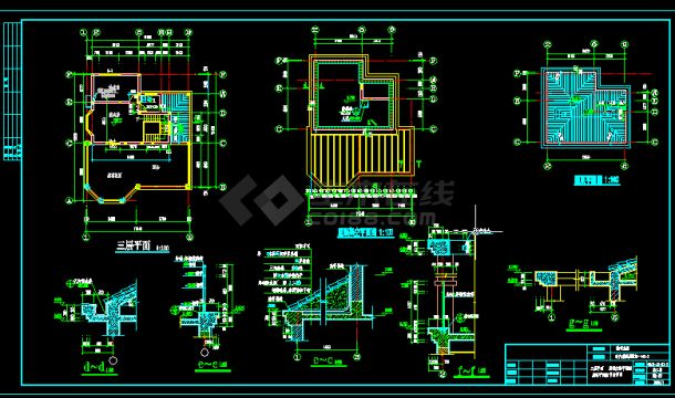 典型的简单别墅建筑CAD图（节点详细）-图二