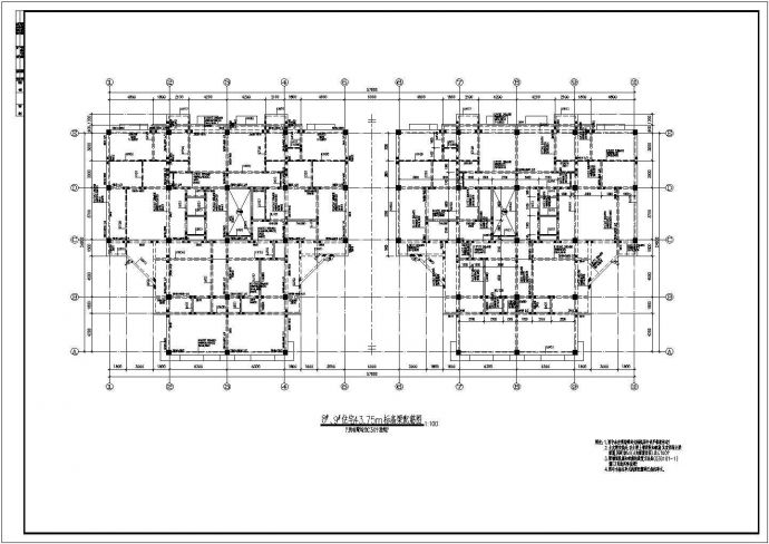 某地大型高层框架住宅结构设计图纸_图1