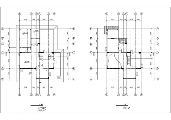 某地小型常见别墅建筑方案设计图（共3张）_图1