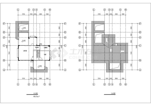 某地小型常见别墅建筑方案设计图（共3张）-图二