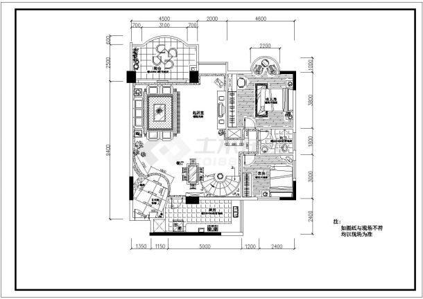 完整室内家装设计平立面施工CAD图-图一