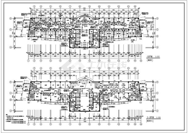 某十二层医院建筑设计CAD方案图-图二