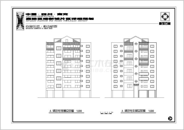某高层住宅楼群建筑详细cad规划方案图-图二