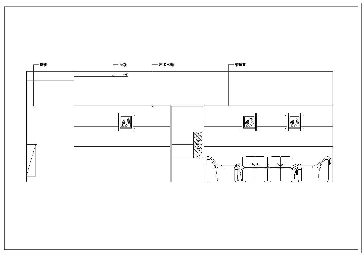 某两居室欧式家装设计施工CAD图