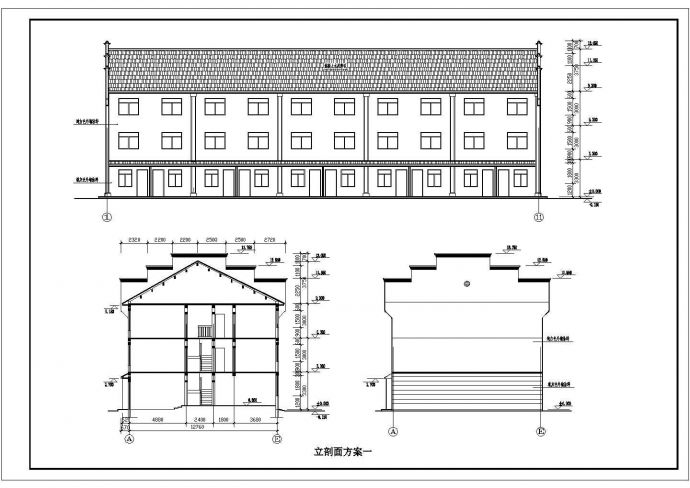 徽派建筑小区住宅和街面房设计方案CAD施工图纸_图1