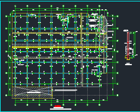 某地小型地下车库框架结构设计图纸_图1