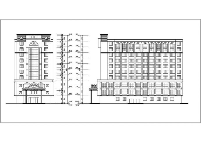 某地大型酒店建筑施工图纸（标注详细）_图1