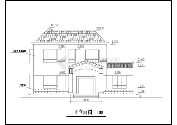 某15.76x8.5米二层别墅结构设计图-图二