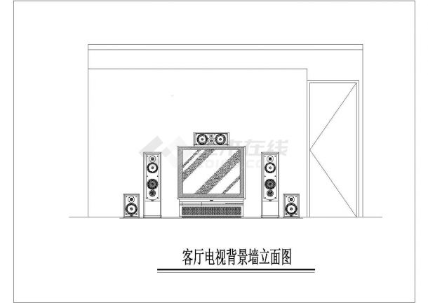 某室内装修cad施工方案图带3D效果图纸-图二