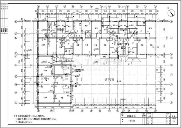 某地小型回迁安置工程6层住宅cad设计图-图一